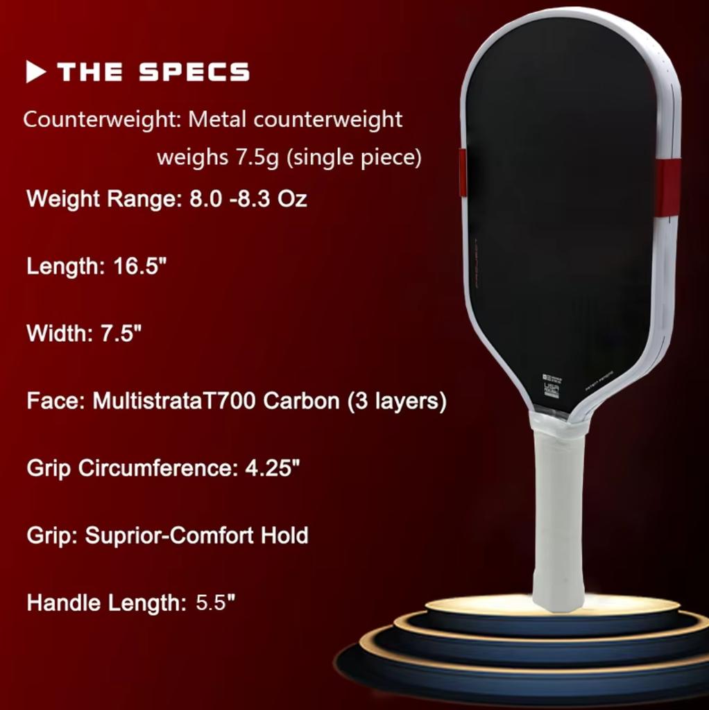 Factory Direct Standard 16mm Pickleball Paddle Boomstik 5th Gen Embedded Metal Weighting Integrated Hot Pressing