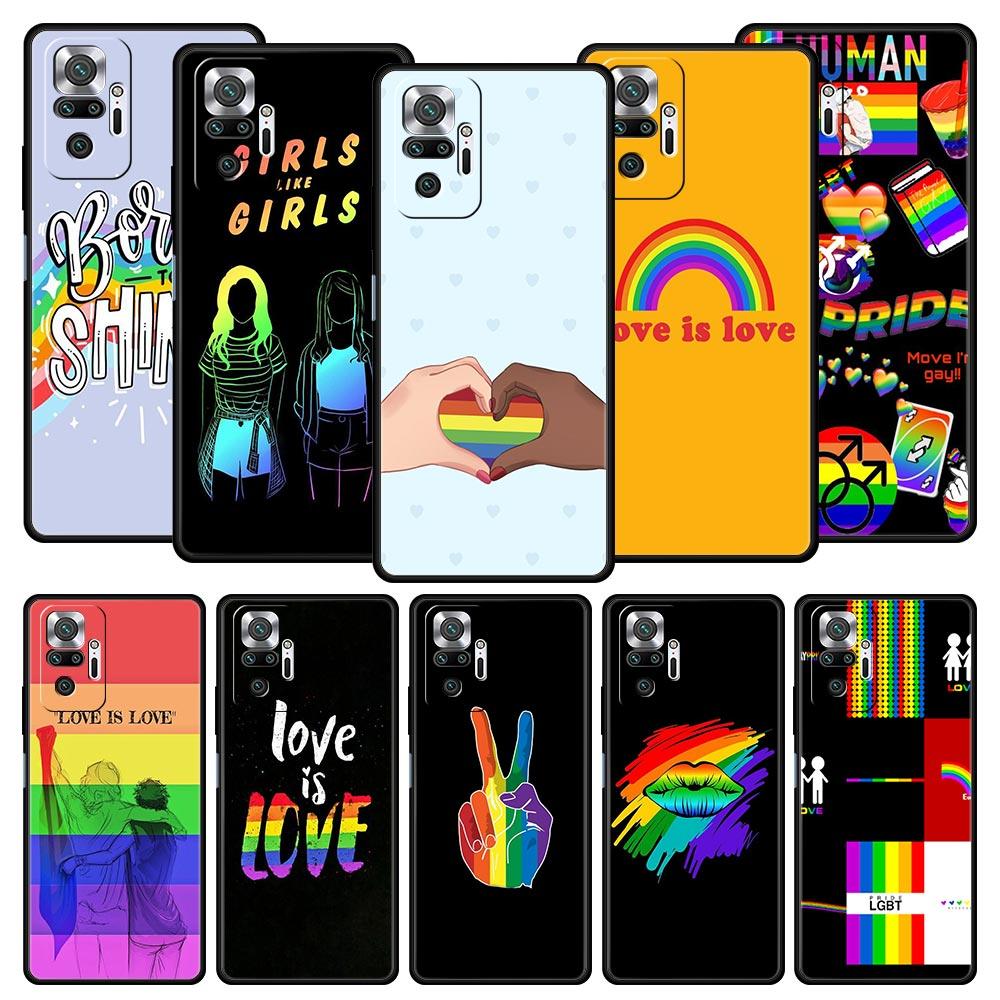 Gay Lesbian Rainbow Pride Phone Case Cover for Redmi 14C 10C Note 15 14 13 12 10 11 K40 Pro Plus Soft TPU Shockproof Shell Capas