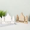 2025 EID Mubarak Wooden Ornaments House Ramadan Decoration For Islam Muslim Event Party Home Table Decoration Kareem Gifts