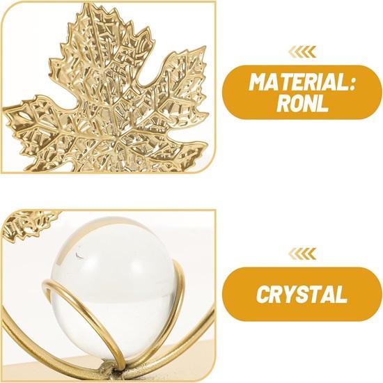 Spring Festival Festival Figure Home Decor Wrought Iron Leaves Statue Metal Crystal