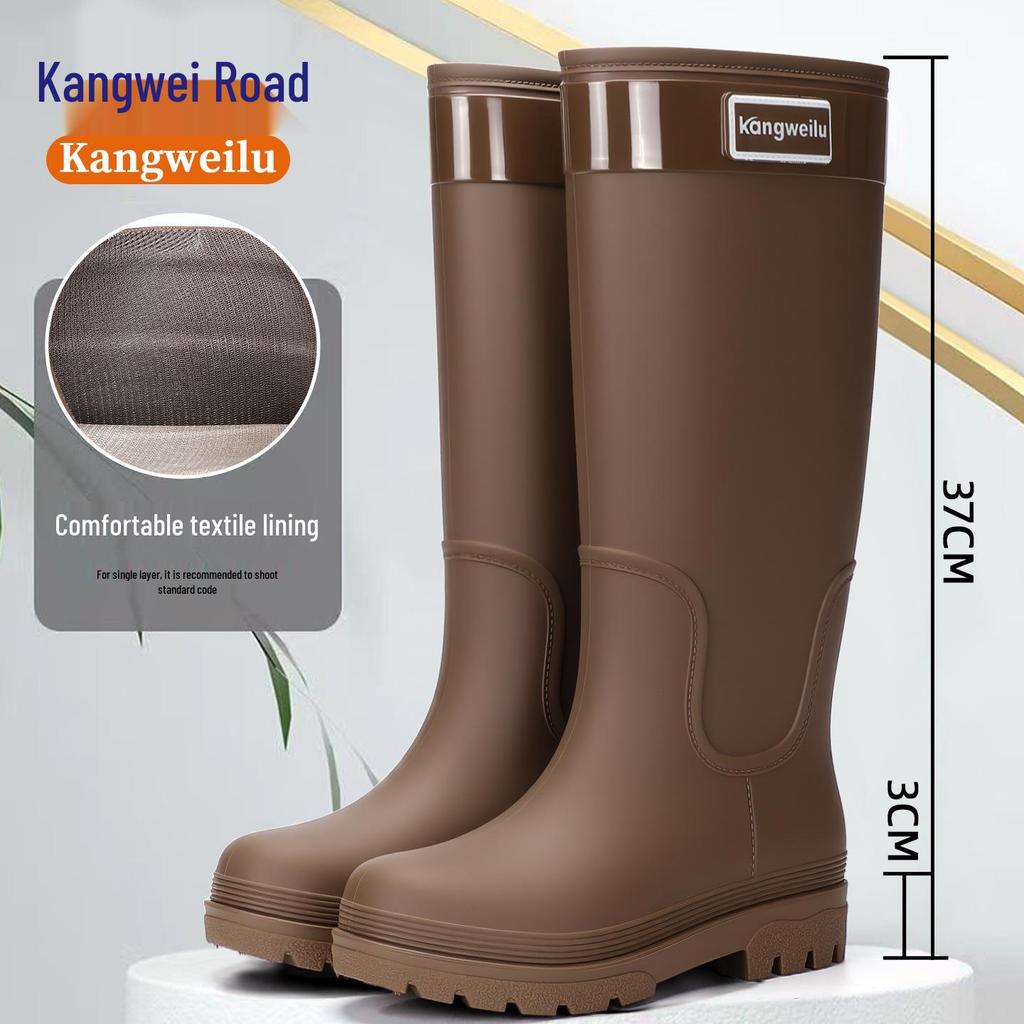 Женские водонепроницаемые резиновые сапоги на флисовой подкладке - Нескользящие, с толстой подошвой, Идеальны для походов в тропических лесах