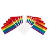 10Pcs LGBT Rainbow Flags Dacron HandHeld Flag Small Rainbow Hand Flag  Party Decorations