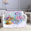 Marine Animal Sea Horse Blankets Super Soft Hippocampus Flannel Blanket Warm Lightweight Kids Bedding Sofa Chairs All Seasons