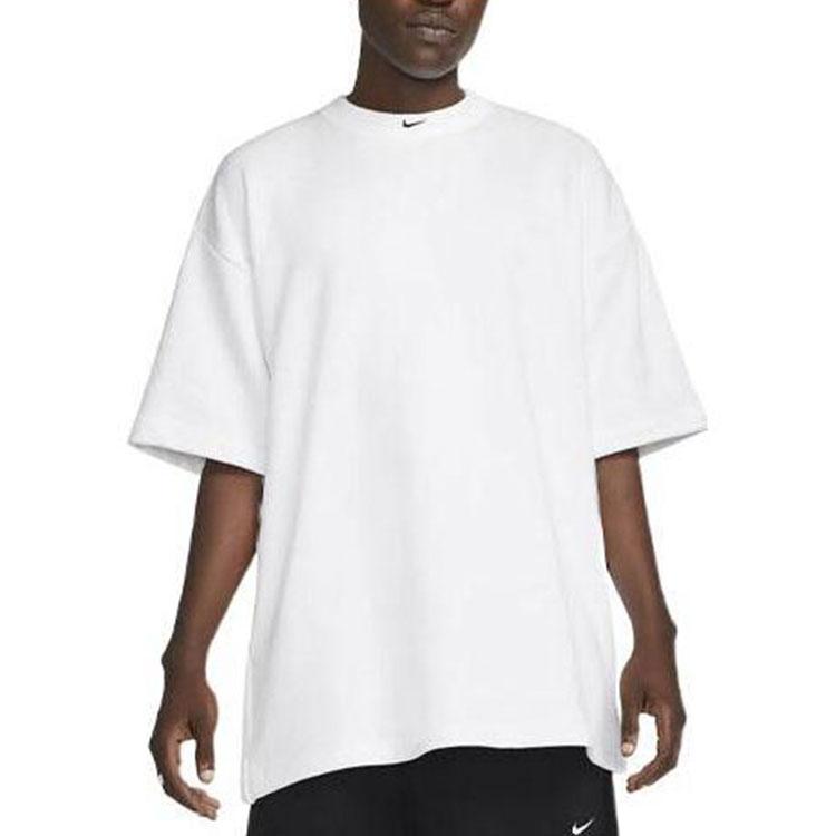 Nike Спортивная одежда Circa Solid Logo Пуловер с круглым вырезом Свободная футболка с короткими рукавами Мужские топы Белые DX0188-100