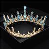 Барокко Винтаж Королевская Королева Король Круглая Хрустальная Свадебная Корона Свадебные Тиары и Короны Диадема Свадебные Украшения для Волос Аксессуары