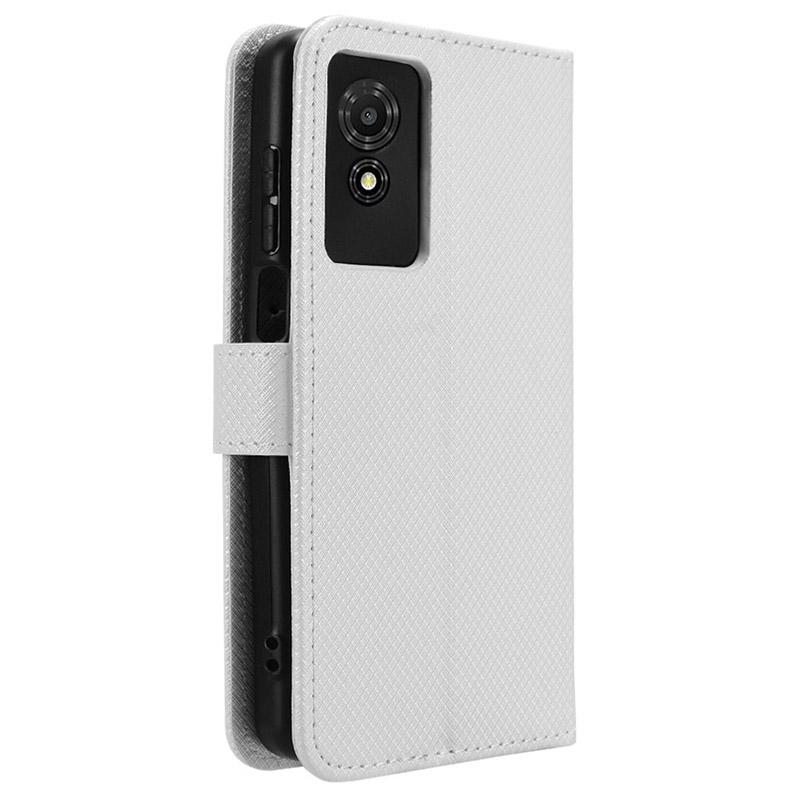 Для TCL 501 Чехол-книжка Текстура бриллианта Искусственная кожа Чехол для телефона с подставкой