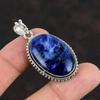 Подвеска с содалитом, подвеска из настоящего драгоценного камня, подвеска из стерлингового серебра 925 пробы, подвеска ручной работы, ювелирные изделия из содалита для нее, подарок для мамы, элегантные ювелирные изделия