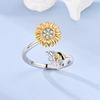 Original 925 Silver Rotatable Stars Sunflower Dolphin Open Rings for Women Girls Jewelry Birthday Anniversary Engagement Gifts