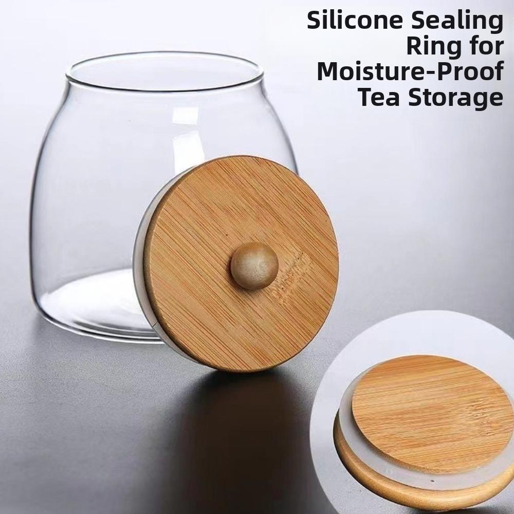 Transparent Airtight Glass Containers Moisture Proof Tea Storage Jar Coffee Bean Seasoning