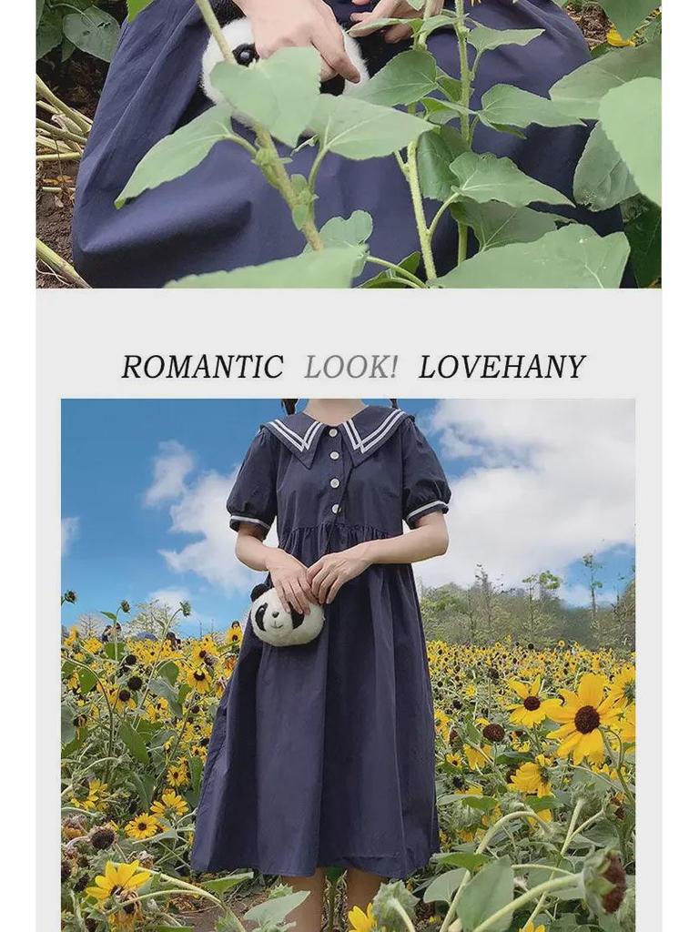 Летнее платье с кукольным воротником для девочек - Юбка для подростков