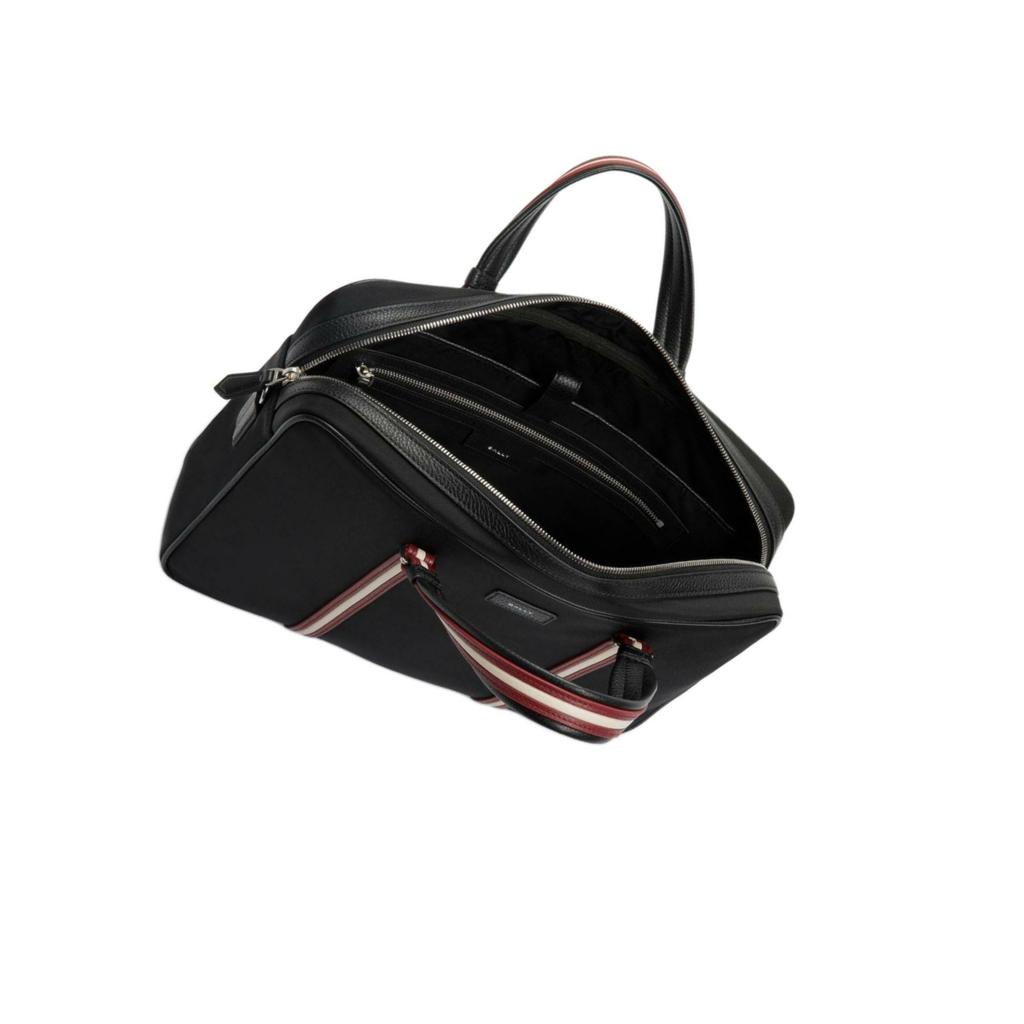 Bally Logo Double Zipper Nylon Shoulder Crossbody Bag Men bags Black 6306626