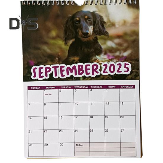 Настенный календарь 2025 года с рисунком собаки, настенный календарь, ежемесячный ежедневник, праздничный органайзер для домашнего офиса, декор