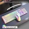 Wireless Gaming Keyboard And Mouse Combo With Mouse Pad, LED Backlit Rechargeable Battery Mechanical Ergonomic Feel 7 Color Backlit Mute Mice