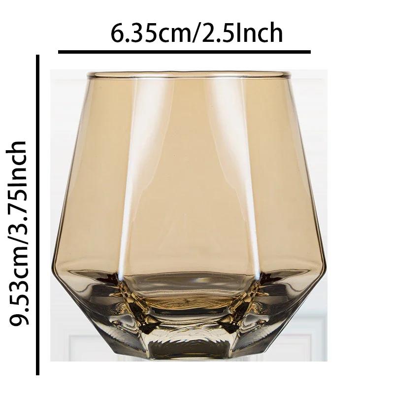 300ml Hexagonal Edge Wine Glasses Transparent Cocktail Glass Party Bar Club Banquet Drinking Ware Champagne Lemon Water Cup