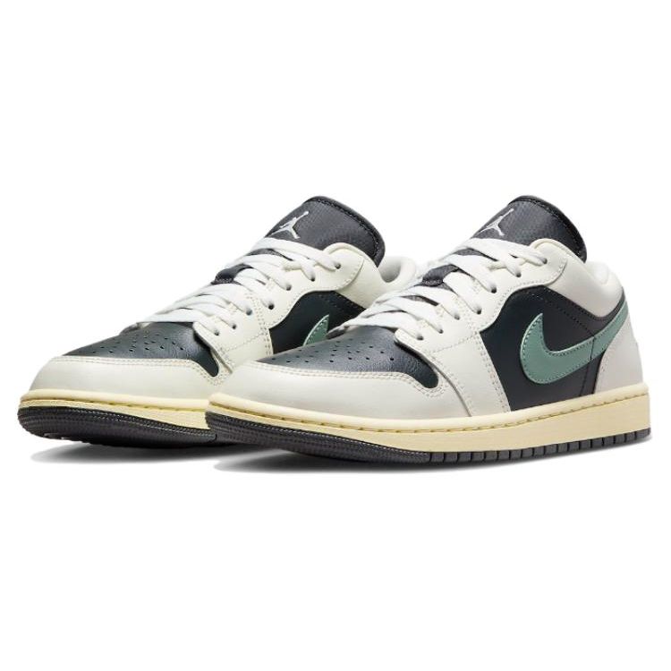 Женские кроссовки Air Jordan 1 Low Jade Smoke Черный Антрацитовый Парус DC0774-001