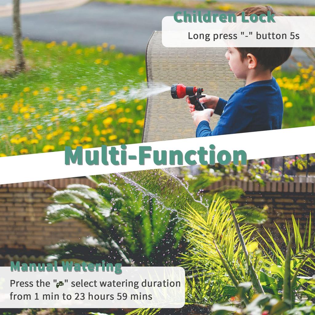 Diivoo Таймер капельного полива, 1/2 зоны, уличное автоматическое ирригационное оборудование с системой полива сада, садовые таймеры воды