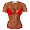 Summer Beach Creative Must-have Outfit Top Tee Personalized Realistic Bikini Pattern T-shirt