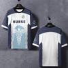 Летняя мужская футболка, повседневные топы с короткими рукавами, пуловер с круглым вырезом и принтом медсестры, одежда больших размеров, рабочая одежда для больниц, мужские футболки