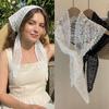 Прозрачный кружевной треугольный шарф Кружевной головной платок с вышивкой Ретро шарфы с вышивкой цветов Вечеринка