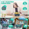 Large Capacity Plastic Heating Lunch Box with Spoon New Portable Food Warmer Electric Lunch Box for Car & Truck & Home & Office