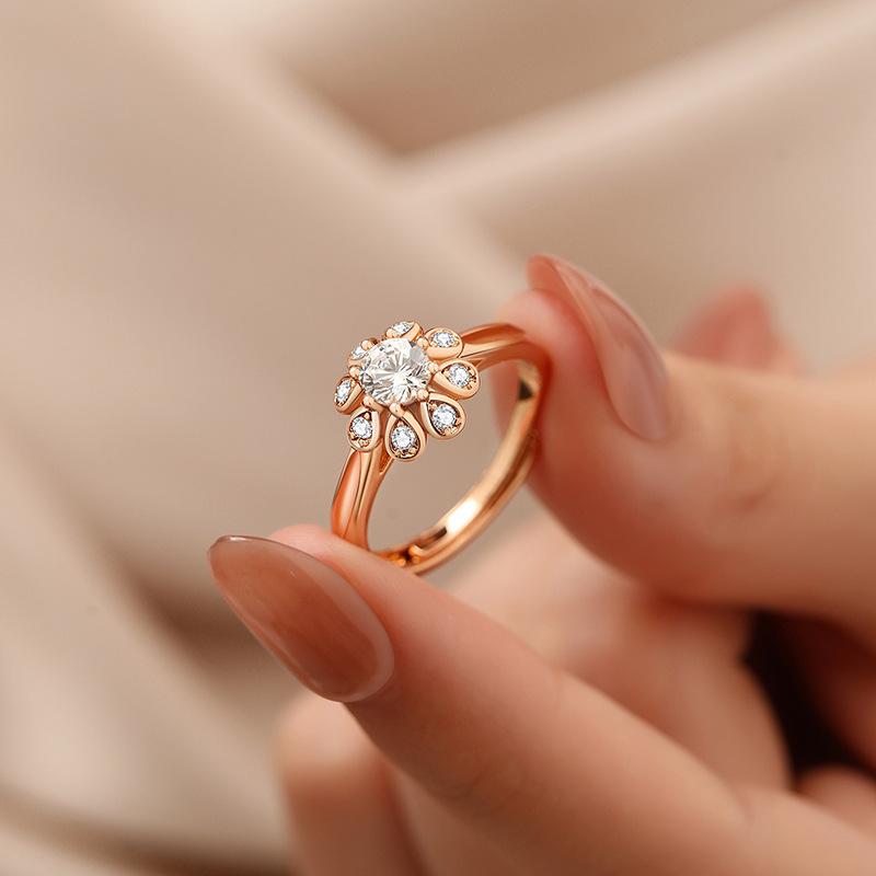 Кольцо Ins Wind Flower Femininity Light Luxury Open Ring