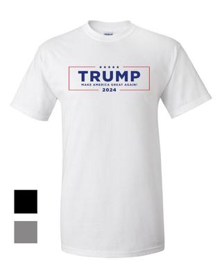 Футболка Трампа MAGA 2024 - Разные размеры, короткий рукав - Унисекс футболка DryBlend из полиэстера/хлопка