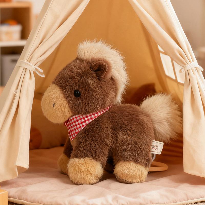 Soft Horse Stuffed Animal Plushie Cute Wildlife Animals Stuffy Pony Horse Plush Plush Toy Birhtday Gifts for Kids Baby Shower