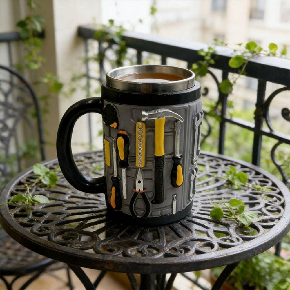 3D Mechanic Mug Stainless Steel Water Cup Funny Toolbox Design Coffee Cup Gifts for Men