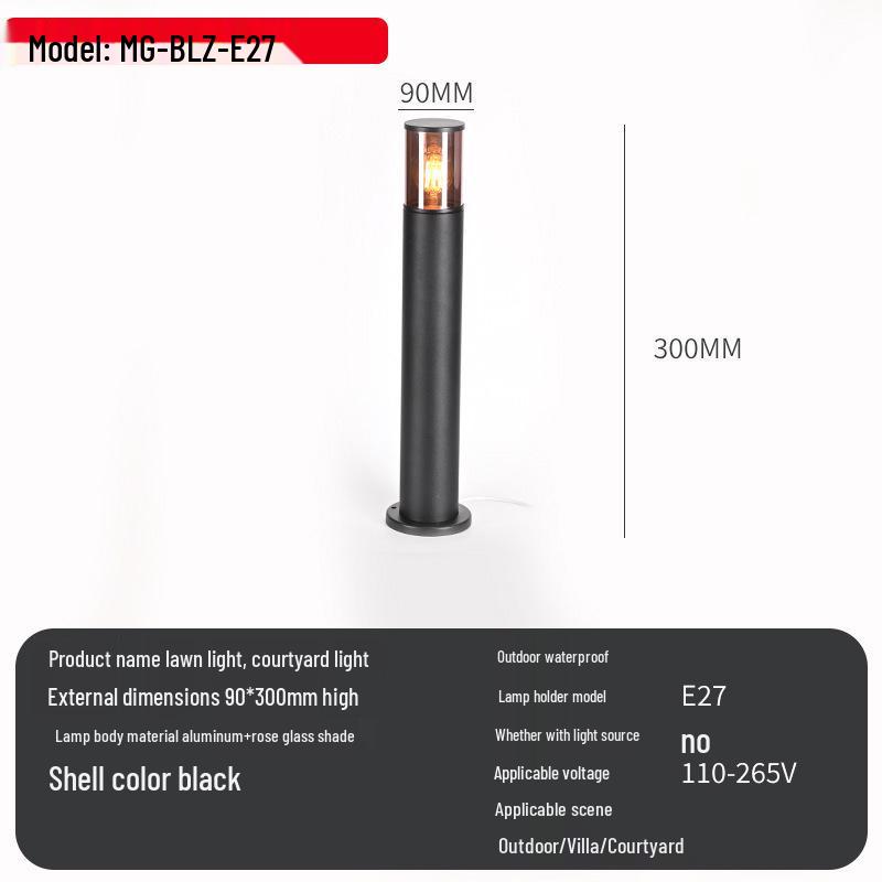 Водонепроницаемый садовый светильник из алюминия и стекла, европейский стандарт - Уличное минималистичное исполнение