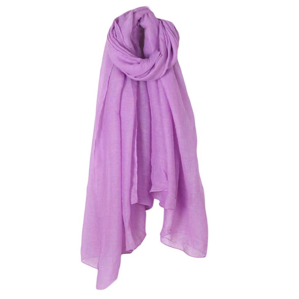 Cotton And Linen Scarf, Women's Spring And Summer, New Ethnic , Solid Color Shawl, Candy Color, Pleated Scarf, Hijab Silk Scarf