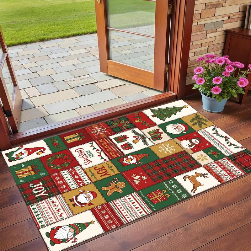 Christmas Printed Square Area Rug Soft Non Slip Floor Carpet For Bedroom Holiday Gift