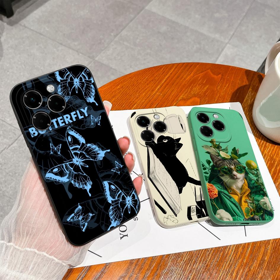 Корпус для Infinix Hot 50 Pro Plus 50i Note 40X Smart 9 Zero 40 4G 5G Мягкий чехол с небольшим цветочным узором Силиконовый прочный противоскользящий чехол для Infinix Новый чехол