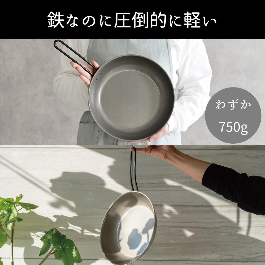 ERNEST In 26cm Iron Frying Induction Compatible No 26cm Frying a Favorite Brand of Major Restaurants [Made Japan] Pan, (Non-Stick, Lightweight,