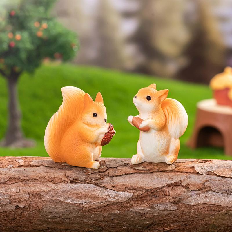 Милая фигурка белки из смолы, сосновые шишки, кавайные аксессуары, украшение для дома, стол, сад, домашний декор, украшения, детская игрушка, подарок