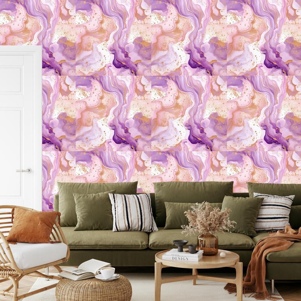 Powder pink and coral ink wallpaper for living room and bedroom 50x1000