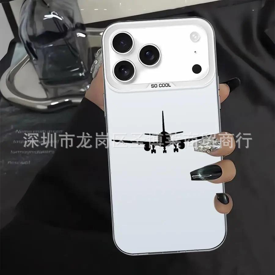 Простой самолет подходит для Apple 15 цветной серебряный iPhone14Pro креативный 11promax матовый 16 защитный чехол 17