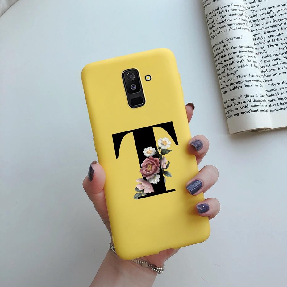Для чехла на телефон Samsung Galaxy A6 2018 A600 A600F для Samsung A6 a 6 plus 2018 A605 A605F A6plus чехол Красивая обложка с 26 буквами