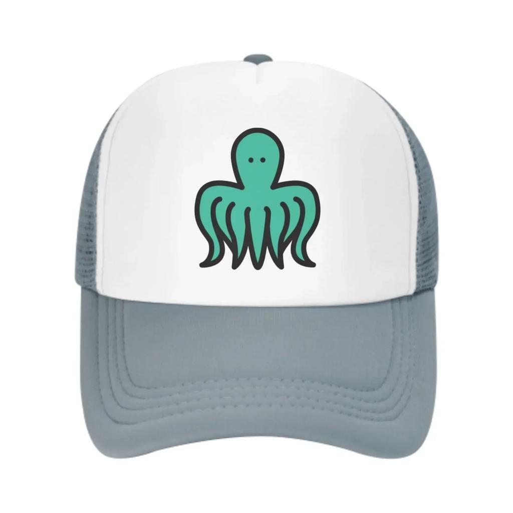 Cartoon Octopus Mesh Trucker Hats for Unisex Women Adjustable Casual Fashion Baseball Caps for Outdoor Activities