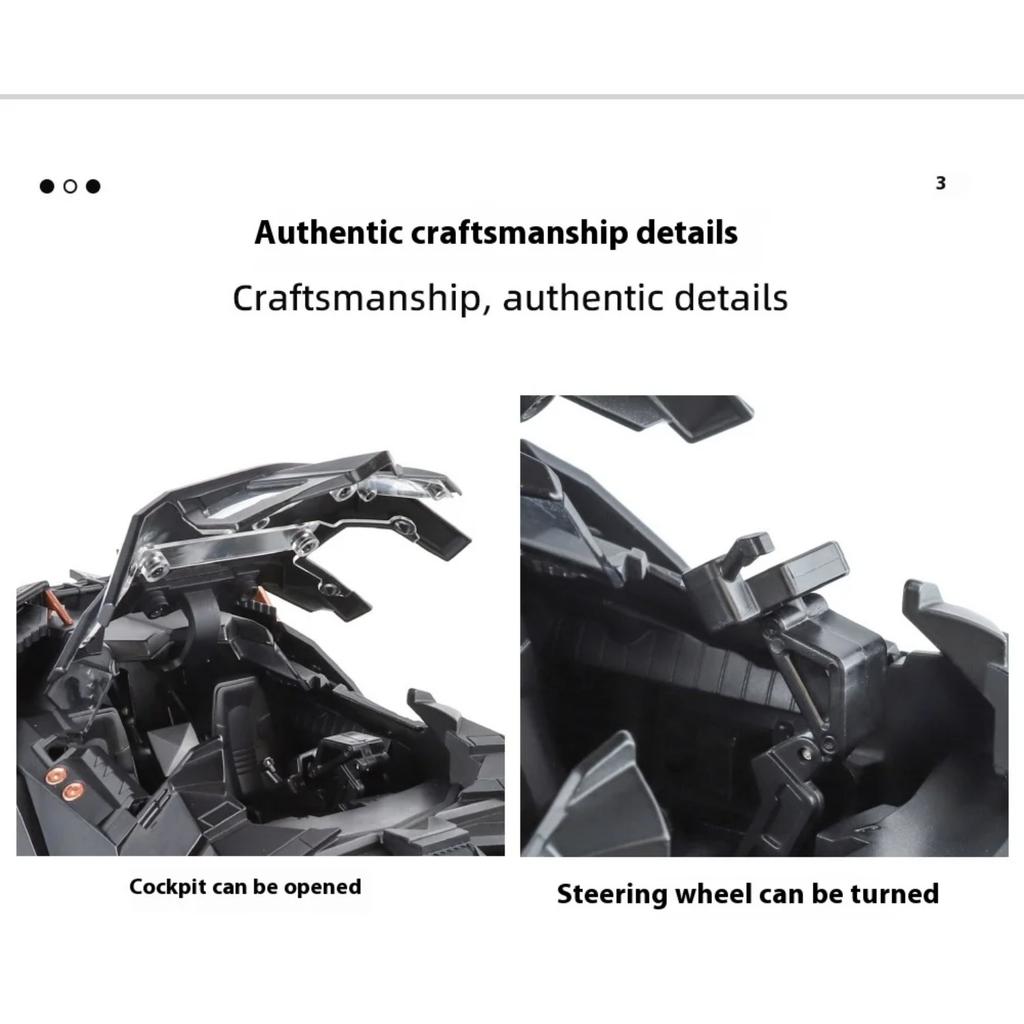 1/18 Scale Batmobile Tumbler Slide Spray Truck Alloy Metal Diecast Car Model Sound & Light Collectibles Hobby Decoration Birthday Gift