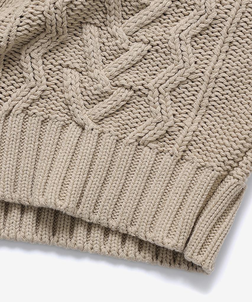 NOIRER FOR WOMAN Heavy Multi-Cable Sweater (Beige)
