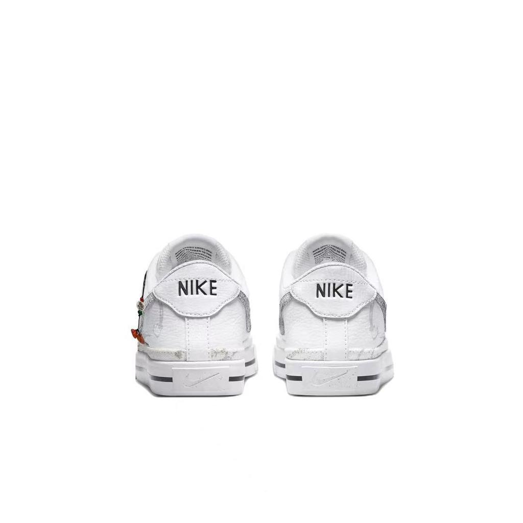 Nike Court Legacy Skateboard Shoes Unisex Low Top White Silver Gray DH3162-100(Team83-)