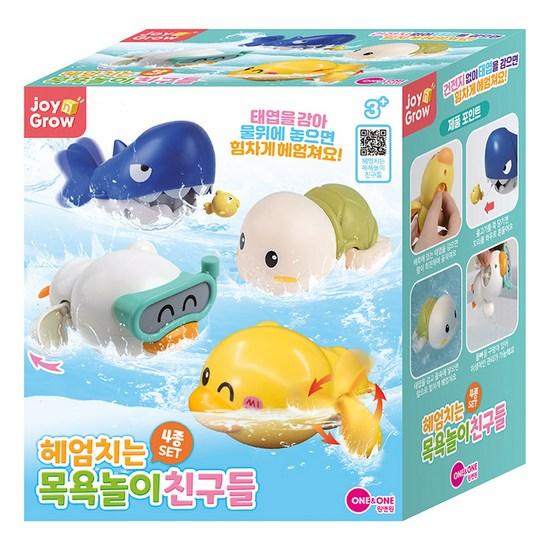 One & One Joy & Grow Набор из 4 игрушек для купания в ванной, корейские игрушки для ванны