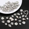 5-20pcs Plastic Silver Rhodium Plated CCB Charms Heart Butterfly Bow Beads Pendant for DIY Jewelry Making