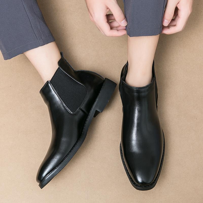 Classic Retro Leather Mens Chelsea Boots Brand Designer Italy Dress Boots Men Casual Handmade Business Ankle Boots Big Size 48