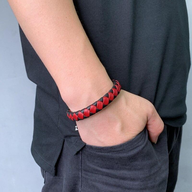 Fashion Men Jewelry Braided Leather Bracelet Handmade Bracelet Man Wrist Bangles
