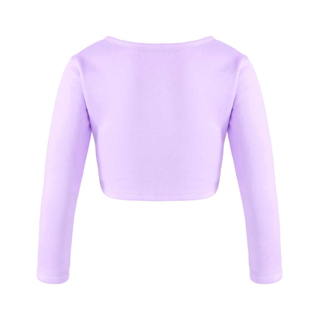 Верхняя одежда с длинными рукавами и узлом спереди, детский танцевальный костюм для девочек, повседневная одежда, укороченный топ