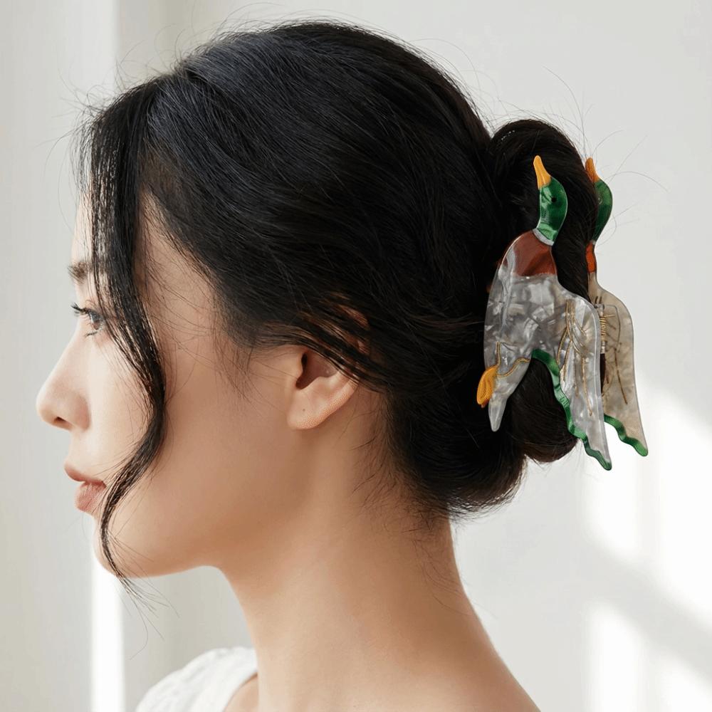 Fashion Parrot Acetic Acid Hair Claw Swallow Duck Bird Hair Clip Creative Penguin Cartoon Animal Shark Clip Daily