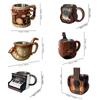 Resin Guitar Shaped Coffee Cup Durable Water Cup  for Desktop Ornament