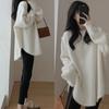 IHUASU Wool Pullover Jumper Women's Autumn and Winter Outer Wear In The Long Section of Lazy Open Knit Sweater