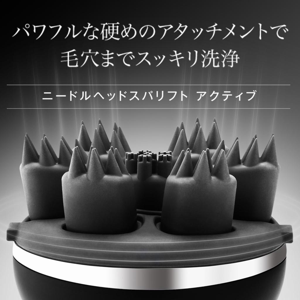 Head Spa Meise Массажер для головы с иглами Lift Active Электрическая щетка для кожи головы MS32G Черный Ya-Man